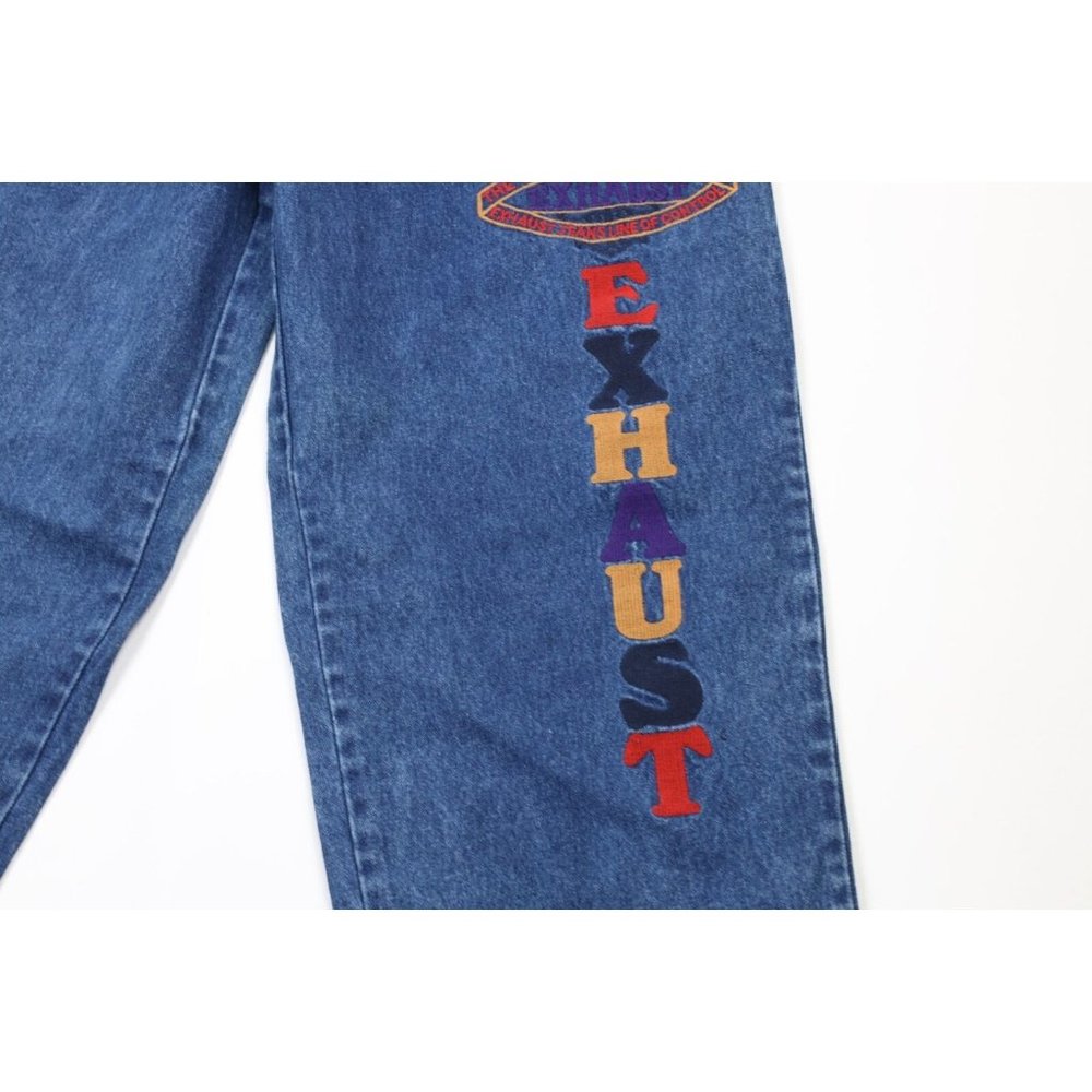 NOS Vintage 90s Streetwear Mens 32x34 Pleated Baggy Loose Fit Denim Jeans Blue - Picture 6 of 13